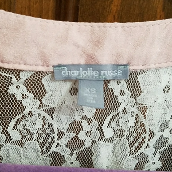 Women's Pink Lace accented sleeveless Top Size XS - Picture 4 of 5